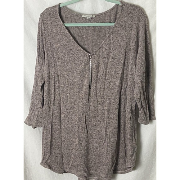 Green Envelope Tops - Green Envelope Los Angeles Womens 2X Pink Black Speckle Tunic Top Flowy Stretch